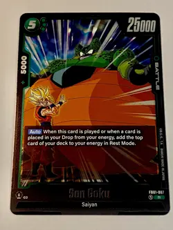 Dragon Ball Super CCC Son Goku Saiyan FB01-087 R Rare Foil Card - Image 1