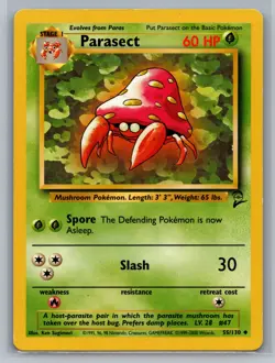 Parasect Base Set 2 #055/130 Uncommon Pokemon Card - Image 1