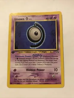 Unown D - 47/75 - 1st Edition Neo Discovery Set - Pokemon Card - LP - Image 1