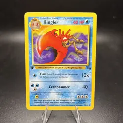1st Edition Kingler 38/62 Fossil Set Rare Vintage 1999 Pokemon Card - NM -j - Image 1