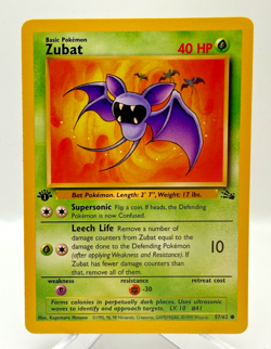 1st Edition Zubat 57/62 Fossil Set Rare Vintage 1999 Pokemon Card - NM - Image 1