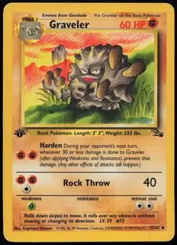 Graveler [1st Edition] #37 Fossil Pokemon Card - Image 1