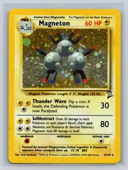 Magneton - 9/130 - Pokemon Base Set 2 Holo Rare Card WOTC LP - Image 1