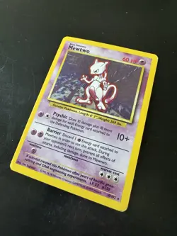 Pokemon Mewtwo 010/102 Base Set Holo Rare 60HP Psychic 10+ Attack Card - Image 2