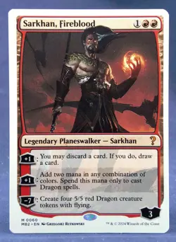 Sarkhan, Fireblood (White Border) - MTG - Mystery Booster 2 - NM Excellent - Image 1