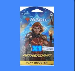 One (1) MTG Magic The Gathering Aetherdrift sleeved Play Booster Factory Sealed - Image 1