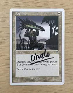 VINTAGE 2001 MTG Magic the Gathering 7th Edition REPRISAL Uncommon Card Signed - Image 1