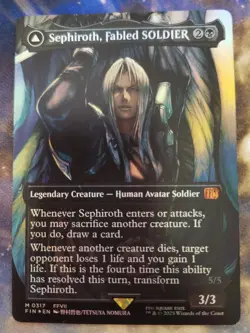Sephiroth, Fabled SOLDIER Borderless Foil MTG Final Fantasy - Image 1