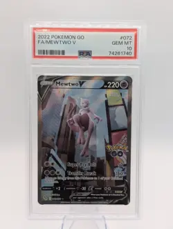 2022 Pokemon Go Mewtwo V #072 Alternate Full Art PSA 10 - Image 1