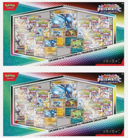 2X Pokemon Prismatic Evolutions Lucario EX and Tyranitar EX Premium Collection - Image 1