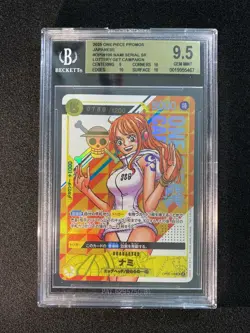 2025 One Piece Promos JPN OP08106 Nami Serial Lottery Get Campaign BGS 9.5 JM67 - Image 1