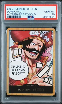 One Piece CCG Gol D Roger Gold Don Alt Art Anniversary Holo PSA 10 Gem Mint TCG - Image 1
