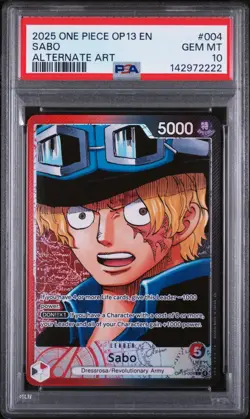 One Piece CCG Sabo Alt Art Leader Anniversary Holo PSA 10 Gem Mint - Image 1