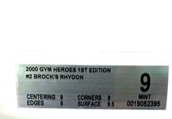 2000 Pokemon Gym Heroes 1st Edition Brock's Rhydon Rare Holo Card BGS 9 Mint - Image 3