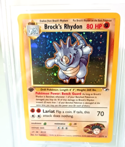 2000 Pokemon Gym Heroes 1st Edition Brock's Rhydon Rare Holo Card BGS 9 Mint - Image 5