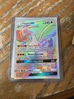 Pokemon Flygon GX 256/236 Rainbow Rare Holo Full Art Sm-Cosmic Eclipse Card - Image 1