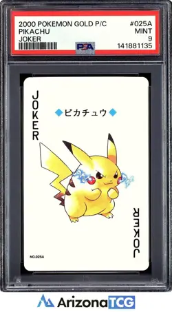 Pokemon 2000 Pikachu Joker 025A Gold Playing Card Japanese PSA 9 - Image 1