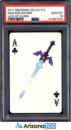The Legend Of Zelda 2011 Master Sword Ace Of Clubs Zelda Playing Cards PSA 10 - Image 1