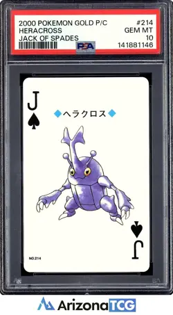 Pokemon 2000 Heracross 214 Jack Of Spades Gold Playing Card Japanese PSA 10 - Image 1