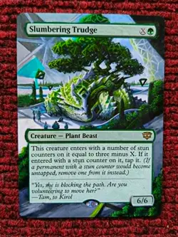 Slumbering Trudge MTG Secrets of Strixhaven Hand Painted Borderless Altered Art - Image 1