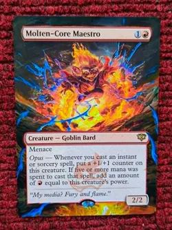 Molten-Core Maestro MTG Secrets of Strixhaven Hand Painted Extended Altered Art - Image 1