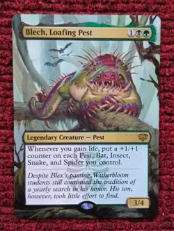 Blech Loafing Pest MTG Secrets of Strixhaven Hand Painted Borderless Altered Art - Image 1