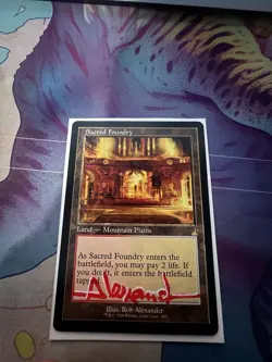 Magic The Gathering Sacred Foundry Land Autographed Rob Alexander 2024 WOTC - Image 1