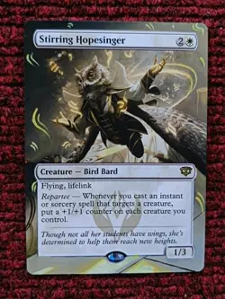 Stirring Hopesinger MTG Secrets of Strixhaven Hand Painted Extended Altered Art - Image 1