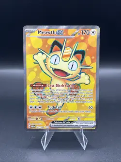 Pokemon Meowth EX 107/088 POR Ultra Rare Full Art Holo Basic 170 HP - Image 1