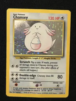 1999 POKEMON BASE SET HOLO RARE CHANSEY #3 TCG RARE VINTAGE HTF 99 - Image 1