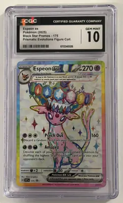 2025 Pokemon Prismatic Evolutions Black Star Promo Espeon Ex CGC 10 Gem Mint - Image 1