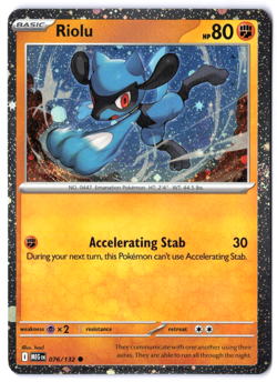 Pokemon TCG Riolu 076/132 Cosmo Holo Mega Evolution Playset NM - Image 1