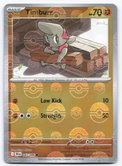 Pokemon TCG Timburr 047/086 Black Bolt Playset Pokeball Holol NM - Image 1