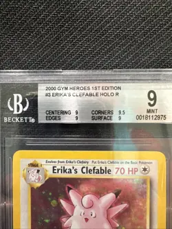 Pokemon 2000 Gym Heroes 1st Edition #3 Erika’s Clefable Holo R Beckett Mint 9 - Image 3