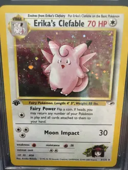 Pokemon 2000 Gym Heroes 1st Edition #3 Erika’s Clefable Holo R Beckett Mint 9 - Image 4