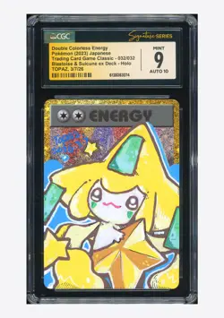 Pokemon CGC 9 AUTO 10 DBL Colorless Energy Holo Jirachi Topaz 2023 #032 CLK JPN - Image 1
