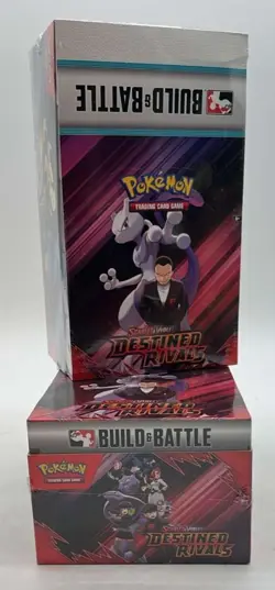 Lot (2) Pokemon TCG Destined Rivals Build & Battle Box Display 20 Boxes Sealed - Image 1