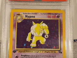 1999 Pokemon 1st Edition Hypno #8 Fossil Holo PSA 7 NM - Image 2