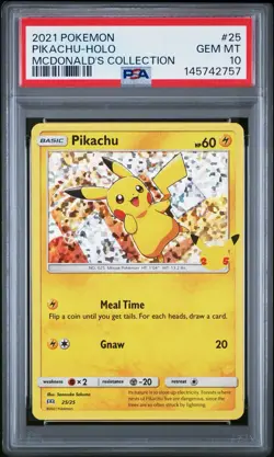 2021 Pokemon McDonald's Pikachu Holo Collection #25 PSA 10 Gem Mint - Image 1