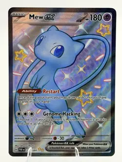 Pokemon Mew ex EX Full Art Holo 216/091 SV: Paldean Fates Shiny Rare TCG 2024 - Image 2