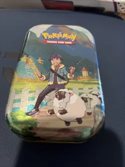 Pokemon TCG: Crown Zenith Mini Tin Feat. Hop & Wooloo *EMPTY* With Stickers - Image 1
