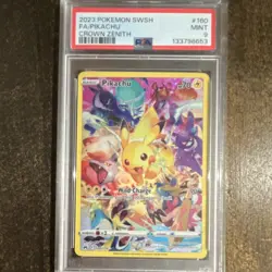 Pokemon Pikachu 160/159 SWSH Crown Zenith Full Art Secret Rare Holo PSA 9 2023 - Image 1