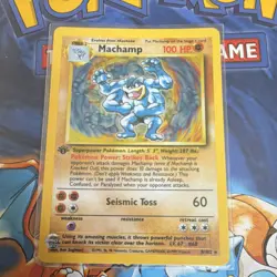 Pokemon TCG Machamp Base Set Holo Rare 8/102 100 HP Stage 2 1st edition - Image 1