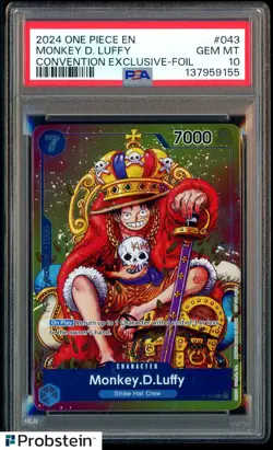 2024 One Piece EN Monkey D Luffy Convention Exclusive Foil #043 PSA 10 - Image 1