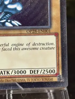 Yugioh Blue-Eyes White Dragon OP28-EN001 Ultimate Rare Blue Glossy OTS -NM - Image 4