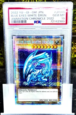 Yugioh Blue-Eyes White Dragon AC02-JP000 Prismatic Secret Rare PSA10 GEM MT - Image 1