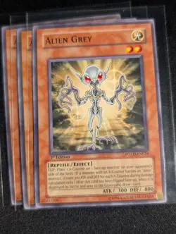 Yugioh - 3x Alien Grey POTD-EN024 1st Edition Common NM - Image 1