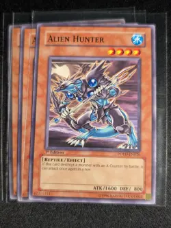Yugioh - 3x Alien Hunter POTD-EN026 1st Edition Common NM - Image 1