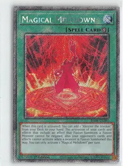YuGiOh Quarter Century Stampede Platinum Secret Rare RA04-EN280 Magical Meltdown - Image 1