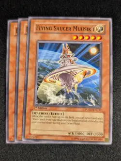 Yugioh - 3x Flying Saucer Muusik'i POTD-EN030 1st Edition Common NM - Image 1